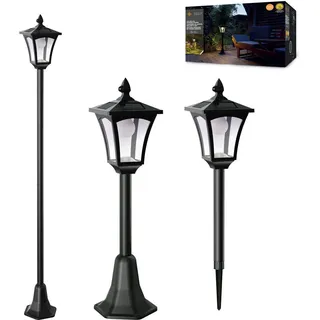 NORTHPOINT Außenleuchte Solar 65-175 cm schwarz 20lm inkl. Bewegungsmelder/Dämmerungssensor