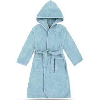 normani Kinderbademantel Kinder Bademantel aus Bio-Baumwolle Ljubljana, Bio-Baumwolle, Kapuze, Bindegürtel, Kinderbademantel aus weichem und schadtsofffreiem Material blau|rosa 110-116