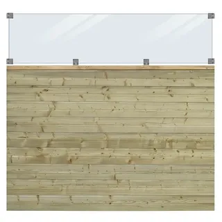 Plus Sichtschutzelement Plank Inkl. Glas  (L x B x H: 163 x 174 x 2,5 cm, Natur)
