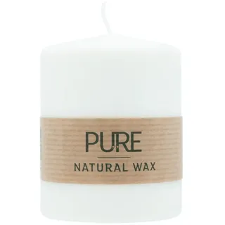 PURE NATURAL WAX, Natural, Stumpenkerze, WENZEL, 90/70 mm, Brenndauer ca. 30h, 100% plastikfrei