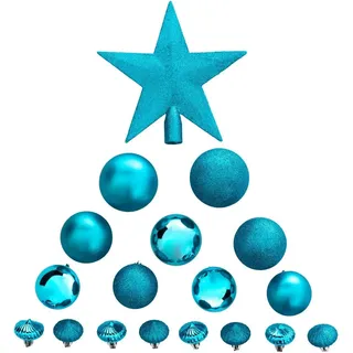 Feeric lights & christmas - Weihnachtskugel-Set 18 stück türkis