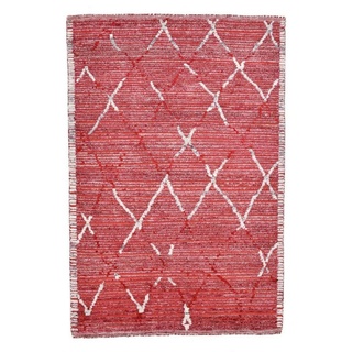 Teppich Indischer handknüpfteppich Dakota, THEKO, Rechteckig rot