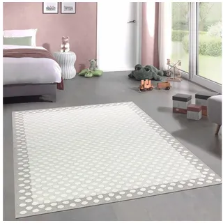 Carpetia Kinderteppich Kinderzimmer Teppich Punkte weich 3d-Effekt grau creme, rechteckig beige|grau 240 cm x 340 cm