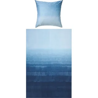 Erwin Müller Mako-Satin Gestreift Dunkelblau 135 x 220 cm + 80 x 80 cm