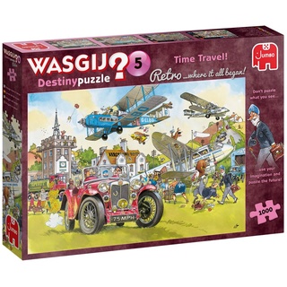 Jumbo Spiele Puzzle 25008 Wasgij Destiny Retro 5 Zeitreise, 1000 Puzzleteile, Puzzeln Sie was in der Zukunft passiert. bunt