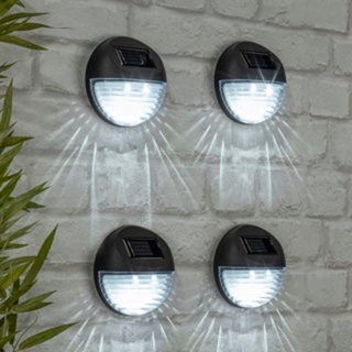Haushalt International LED Wandleuchte LED Solar-Wandleuchten, 4er Set Maße: je ca. 11 x 4,5cm