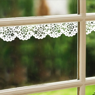 AINH Weiße Spitze, transparente Blumentapete, dekorative, abnehmbare, selbstklebende Tapete, wasserdichte Dekor-Bordüre für Badezimmer, D 10 x 200 cm
