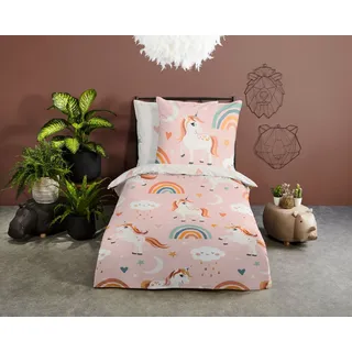 Muller Textil Aina Mehrfarbig Mikrofaser Rosa 135 x 200 cm + 80 x 80 cm