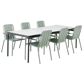 Brafab Nox-Innes Sitzgruppe-3, 9-teilig aus Aluminium mit HPL-Tischplatten
