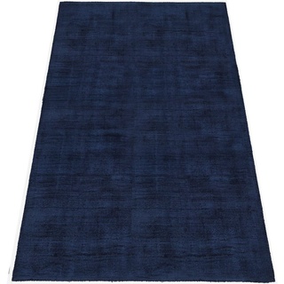 Teppich Shirley, handgewebter Viskose-Teppich, farblich changierend, my home, rechteckig, Höhe: 12 mm, Handweb Teppiche, Wohnzimmer, Schlafzimmer, Esszimmer blau