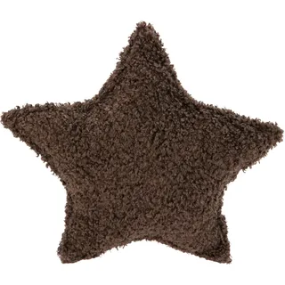 Koopman International b.v Kissen Stern Deko Braun Dunkelbraun Wollweiß Polyester Zierkissen Weihnachten Kinderzimmer Geschenk Ø 43cm (Dunkelbraun)