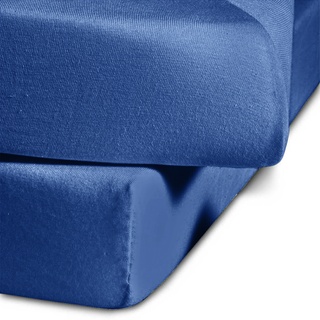Collection Noblesse Spannbettlaken Jersey 120 x 200 cm Blau Kobald
