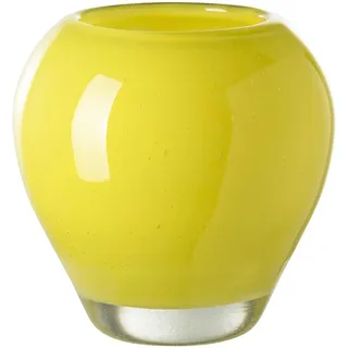 Fink gelbe Glasvase 14x14 cm kleine Kugel-Blumenvase aus Glas