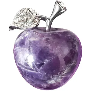 Lovionus89 Amethyst Apfel Figur – Heilkristall Schutzstein Energiestein Deko | 3,3cm Naturstein Geschenk