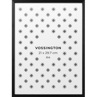 Vossington Bilderrahmen A4 Schwarz - Metall - Modernes und schmales Design - Fotorahmen - Rahmen für 1 Bild, Foto, Poster oder Puzzle im Format DIN A4 (21 x 29,7 cm)
