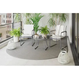 Ambia Garden Balkonset, Grau, Metall, Textil, 3-teilig, zylindrisch, 49.5x83.5x60 cm, wetterbeständig, geeignet für Balkon, Balkonmöbel, Balkonmöbel-Sets