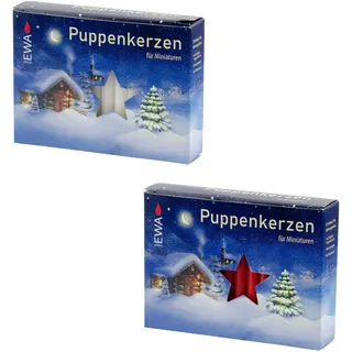 2er Set Miniatur-Puppenkerzen – 40x Rot & 40x Weiß, 7x65 mm – Puppenlichter, Mini-Kerzen für Weihnachten & Dekoration