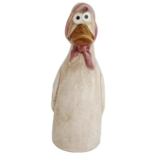 Kaufhaus le petit Tierfigur Gartenstecker Zaunhocker Ente Gans Garten Vogel Skulptur Figur Objekt, Zaunsitzer Zaunfigur Dekofigur Dekoskulptur Dekoobjekt aus Keramik