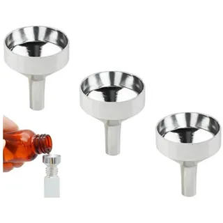LuxusKollektion Trichter Mini-Trichter 3er Set Aluminium 1,8 cm für Miniflaschen silberfarben