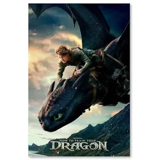Close Up Drachenzähmen leicht gemacht Live-Action Movie Poster – Hicks im Heldenporträt – Episches Film-Wandbild 61 × 91,5 cm – Abenteurer-Deko für Fans