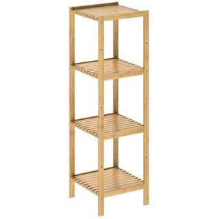 Casaria Badregal, Standregal Bambus • höhenverstellbare Regalböden • Vielseitig einsetzbar • stabile Konstruktion • Holz mit Klarlack lackiert • sehr pflegeleicht 33 cm x 110 cm x 33 cm