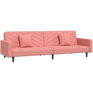 vidaXL Schlafcouch Samt 2-Sitzer Rosa