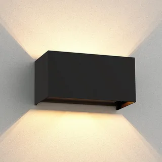 ledscom.de Wandleuchte Up & Downlight Aluminium 10,0 cm inkl. 2 LED Lampen schwarz