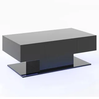 Costway Couchtisch Schwarz MDF 110 x 60 x 40 cm