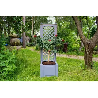 KHW Pflanzkasten mit Spalier 43 x 43 x 140 cm Grau