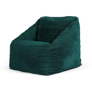 I.C.O.N. Icon Sitzsack Kinder, Blaugrün, Flauschiger Cord Stoff, Sitzsack Cord mit Füllung, Bequemer Kinder Sessel, Kuschelsessel, Lese Sessel, Schlafzimmer, Kinderzimmer, Spielzimmer