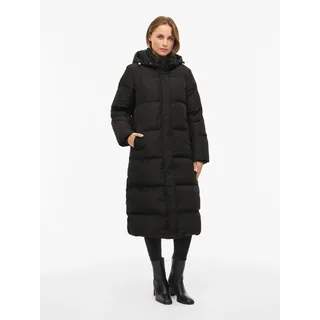 VILA Steppmantel "VISTARI LONG DOWN COAT - NOOS", Damen, Gr. 36, schwarz (schwarz beauty), Steppware, Obermaterial: 100% Polyester, unifarben, regular fit knielang, Mäntel Steppmantel