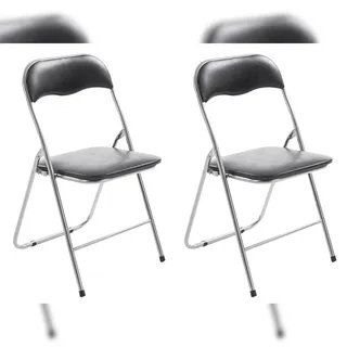 CLP Klappstuhl Felix 2er Set 59 x 59 x 108 cm schwarz/silber