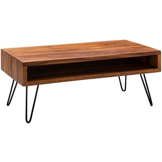 FineBuy Couchtisch Massivholz 100x40x50 cm Wohnzimmertisch Sofatisch Tisch