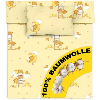 Amilian Kinderbettwäsche 100x135 Baby Bettwäsche Set Größe Babybettwäsche 135x100 mit Kissenbezug 40x60 100% Baumwolle Babybett Kinderbettwäsche 100x135 Jungen Mädchen Bettwaesche
