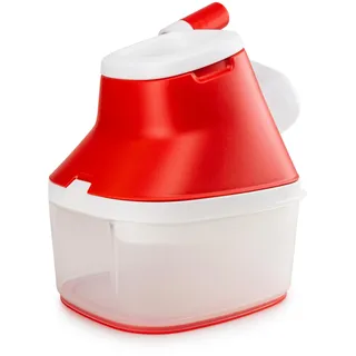 Tupperware Grate n Store Multi-Mühle Mahl-Chef neue Generation (größere Behälter) Käsereibe weiß rot Reibe Hobel Käsehobel Raspel Käseraspel Küchenwerkzeug (inkl. Kaffeelöffel)