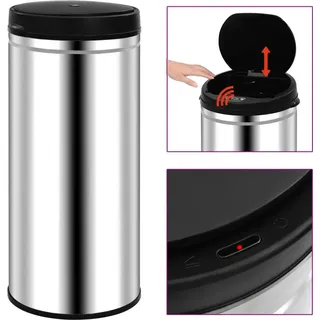 vidaXL Automatischer Sensor-Mülleimer 80 l Silber