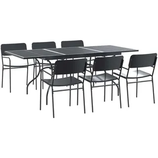 vidaXL Garten Essgruppe 7 pcs Anthrazit Stahl
