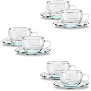 Peill+Putzler Germany 6er Set Teegläser, 250ml Kaffeegläser, Gläser mit Henkel für Kaffee, Cappuccino & Tee, spühlmaschinengeeignet