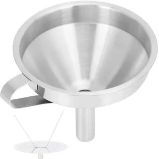 Trichter Aus Edelstahl 304 Für Flüssigkeiten – Öl, Bier, Kaffee – Küchenhelfer – Mittlere Größe 13 Cm