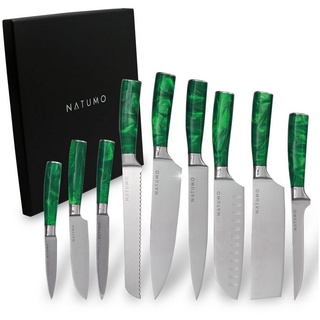natumo Allzweckmesser NATUMO Küchenmesser Set 9-teilig. HRC 56+ scharfes Messerset Profi in grün