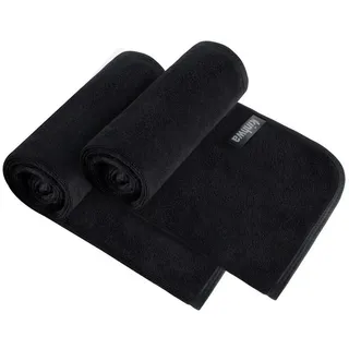 LuxusKollektion Handtuch Set Handtücher Mikrofaser Saugfähig Schnelltrocknend Schwarz 2 30x50 cm, (4-St) schwarz