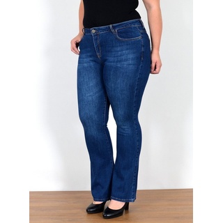 ESRA Bootcut-Jeans Stretch Jeans Damen High Waist Bootcut Schlaghose bis Plus Size FB1 High Waist Jeans Damen Bootcut Hose Stretch Schlaghose bis Plus Size blau