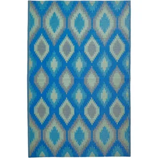 Homescapes Amber Outdoor-Teppich 150 x 240 cm Blau/Grün