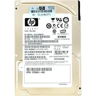 Festplatte HP DG072BB975 72GB 10 000Rpm Sas 2.5'' Zoll 430165-002