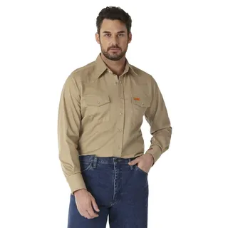 WRANGLER Herren Big & Tall Flame Resistant Western Two Pocket Snap Shirt Work Utility Hemd (1er Pack) - 3X