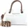 Shopper Kunstleder Weiß/Braun