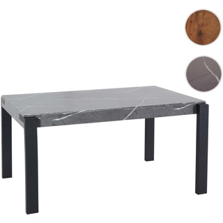 Esstisch HWC-L53, Tisch K√ochentisch Esszimmertisch, Industrial Metall 140x80cm ~ Marmor-Optik grau