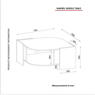 moebel17 Marbel Braun Walnuss 75 x 40 x 75 cm