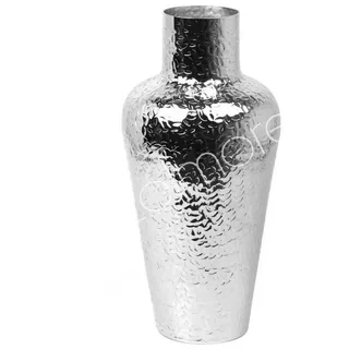 colmore Dekovase Vase Silber Metall Glänzend Modern Leicht Gravur 43 cm silberfarben
