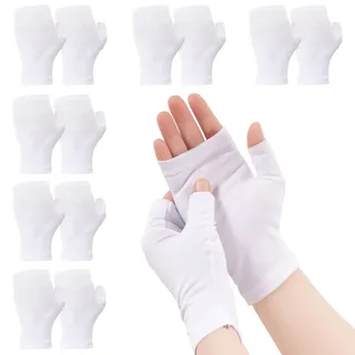 6 Paar Fingerlose Ekzem Handschuhe, Weiche Weiße Baumwollhandschuhe Für Ekzeme, Neurodermitis Handschuhe, Fingerlose Baumwollhandschuhe Für Trockene Hände, Schönheit, Hand Spa